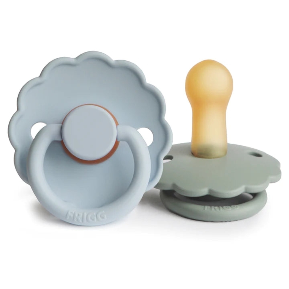 Mushie Frigg Blue and Sage Green Pacifier Set | Size 1, 0-6M | NWT